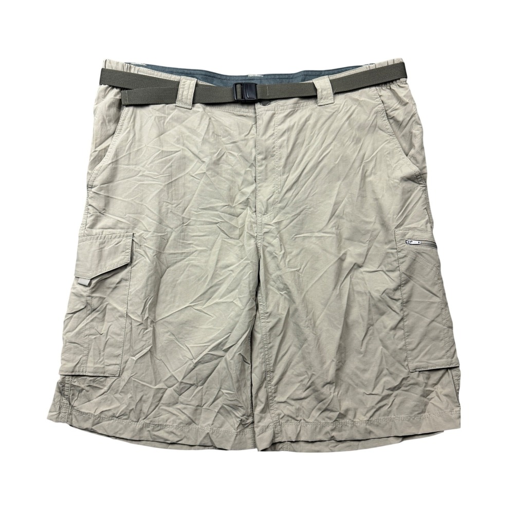 Columbia Silver Ridge Cargo Shorts Mens 40 (38) Tan Omni-Shade Hiking Nylon